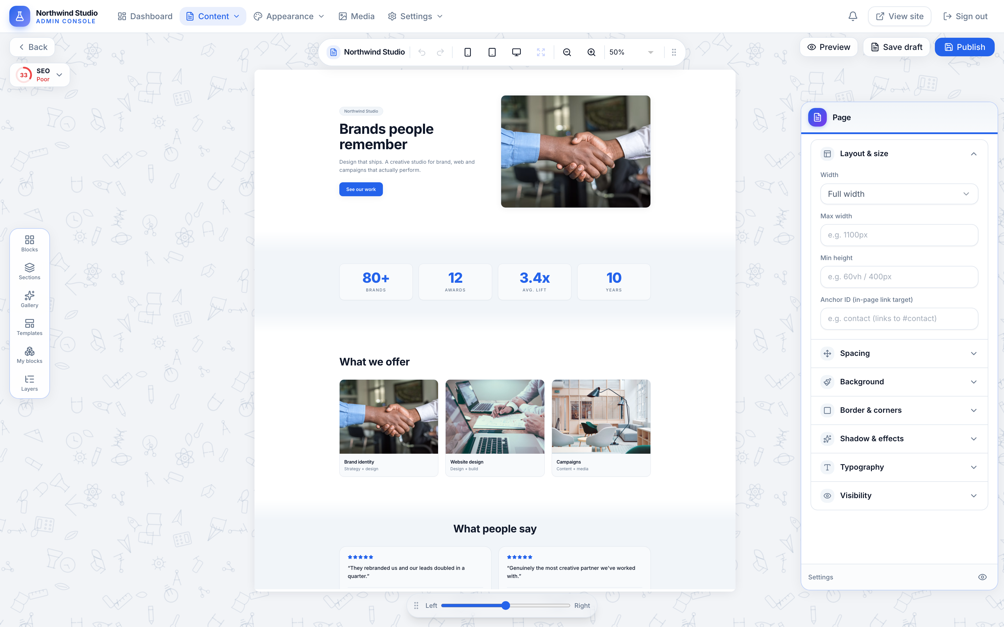 Design without touching code in Sitova